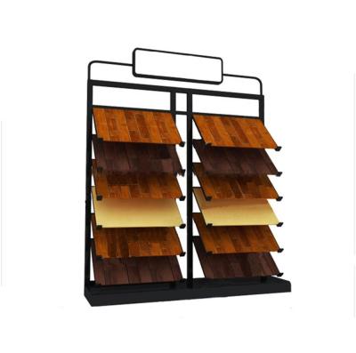 China Showing new type modern wooden floor metal tile rack display showroom goods 2021 rack for sale