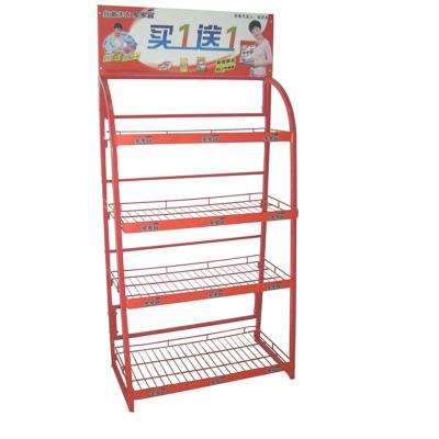 China Retail Store Rack Metal Floor Wire Shelf Shelf Portable Merchant Display Rack For Supermarket for sale