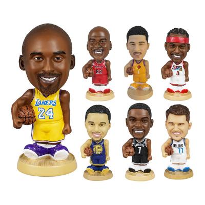 China Europe Custom Promotional Gift Resin Personalized Nba Bobble Head Toy Figures Wholesale Car Funny Dashboard Bobblehead For Car Ornament for sale