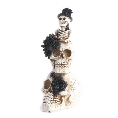 China Europe Factory Professional Custom Halloween Party Skull Decor Wholesale Human  Skeleton Ornament Gift Resin Craft for sale