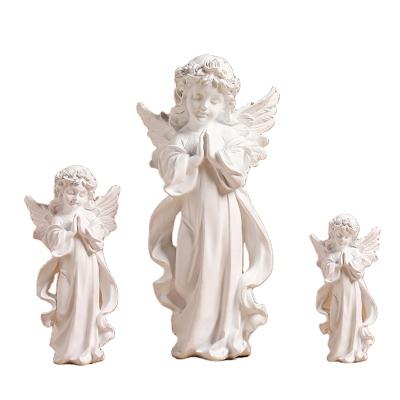 China Europe Custom Guardian Angel Wing Statues Ornament Angel Souvenir Sculptures Home Decor Mini Resin Cherub  Angel Figurine For Sale for sale