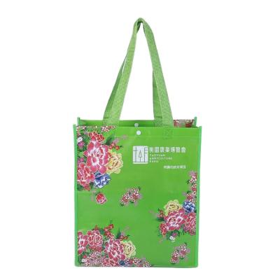 China PP Rope Handle Customized Logo Laminated Hotel Storage Bags Non Woven Supermarket Shopping Bag With Pocket for sale