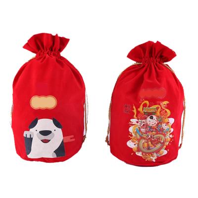 China Gift Bag Custom Design Colored Round Velvet Drawstring Pouch Bag for sale