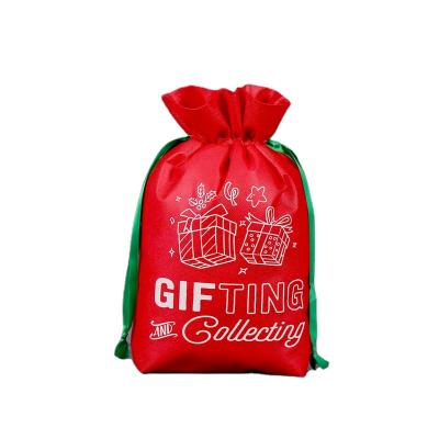 China Wholesale Promotion Gift Custom Non Woven Drawstring Bag For Christmas Gift Candy for sale