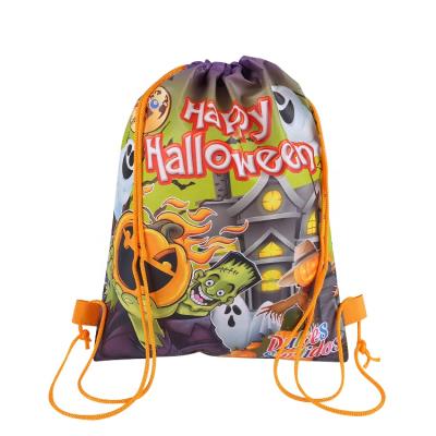 China Halloween Drawstring Pouch Travel Storage Anti-theft Waterproof Custom Nonwoven Bag for sale