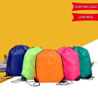 China Wholesale Cheap Promotional Rope Handle Gym Polyester Drawstring Backpack Sports Bag for sale