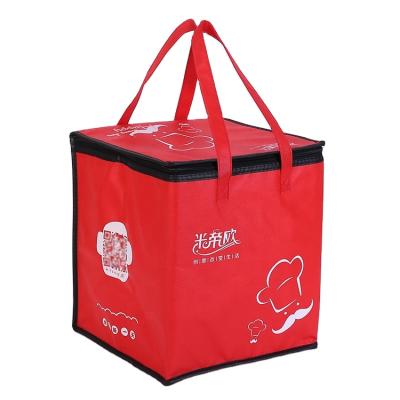 China Waterproof Custom Printing Tote Bag Thermal Lunch Cooler Bag Portable Non Woven Insulated Bag Delivery Bag Large for sale