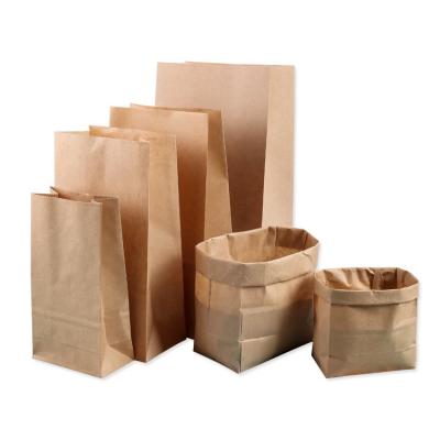 China Wholesale Biodegradable Square Bottom Food Wrapping Paper Storage Brown Bag From Bakery Bakery Bag Factory for sale