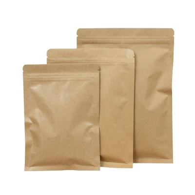 China Recycled Materials Hot Sell Resealable Paper Bags With Zipper Packaging Craft Bags Fully Recyclable With Brown Paper Bags And Window Kraft Paper Ba for sale