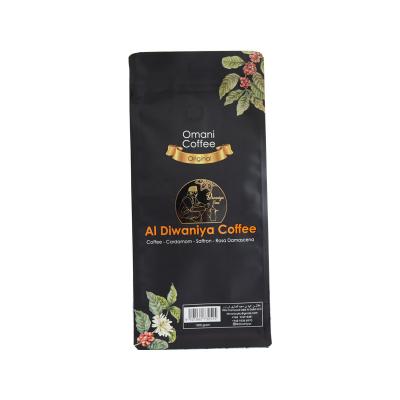 China Flat Bottom Aluminum Foil Plastic Packaging Moisture Proof Customized Bag For Coffee Tea Bag With Zipper Valve Self-supporting Coffee Bean Package for sale