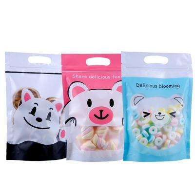 China Aseptic Custom Baked Cookies DIY Nougat Zipper Bag Candy Bag With Hanging Hole Food Packaging Resealable Bag for sale