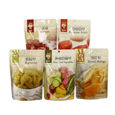 China Custom Moisture Proof Sealed Zipper Dry Vegetable Plastic Food Bag Waterproof Transparent Food Bag for sale