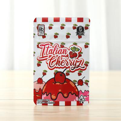 China BIODEGRADABLE Soft touch 3.5G 7g 14g 28g polyester film zipper pouch bag deodorant matte doypack soft candy rainbow candy for sale