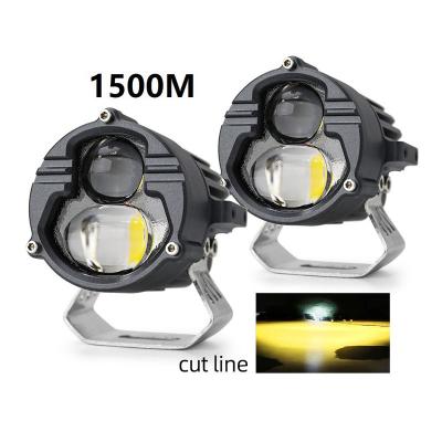 China Aluminum alloy body led fog smoke machine rgb led fog light m617 bi led fog lamp tri color for sale