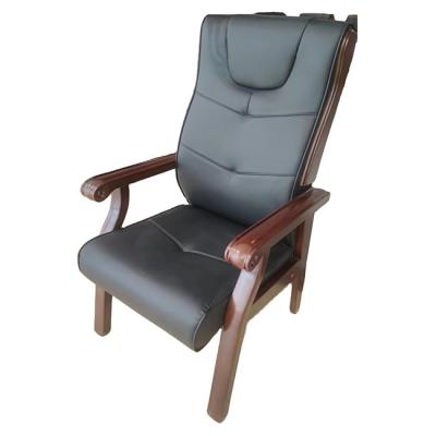 China Real leather executive office wood chair reasonable prices luxury table desk chair 665*650*1130mm for sale