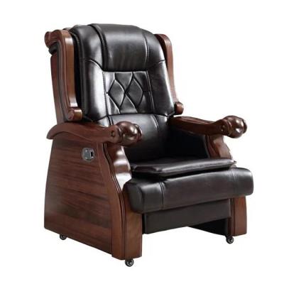 China 2023 Innovative Table Products Walnut+Cowhide Wood Executive Chair Luxury Office Chairs For Office for sale