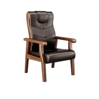 China Executive Office Wooden Chair Durable Armrest Chair Reasonable Price Table Real Leather for sale