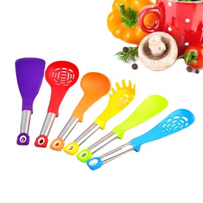 China Sustainable Hot Sale 6-Piece Nylon Kitchen Utensils Sets With Rack Of Nylon Cooking Tools for sale