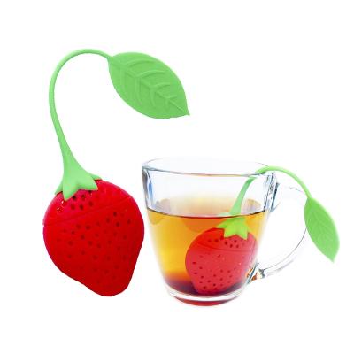 China Viable Wholesale Funny Kitchen Instruments Strawberry Shaped Silicone Tea Infuser for sale