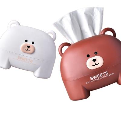 China CLASSIC Cuddly Plastic Funny Originality Bear Tissue Box Cute Household Napkin Box for sale