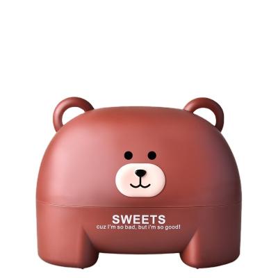 China Wholesale Square Maker Novelty Plastic Paper Box White Bear Muffin Cute Napkin Tissue Box for sale