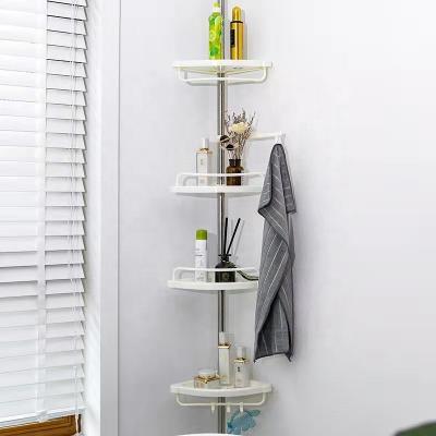 China Modern 4 Tier Bathroom Wall Mounted Towel Shelf Adjustable Stainless Steel Corner Shower Racks Utensil Home Storage Racks for sale