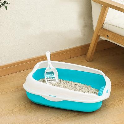 China Extra Large Plastic Cat Toilet Letter Box Pet Viable Toilet Cat Litter Bin With Scoop for sale