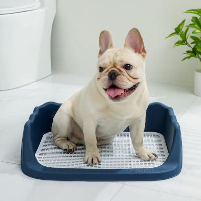 China Durable Plastic Portable Indoor Puppy Potty Toilet Dog Dirty Grass Training Splash Proof Indoor Pet Puppy Toilet for sale