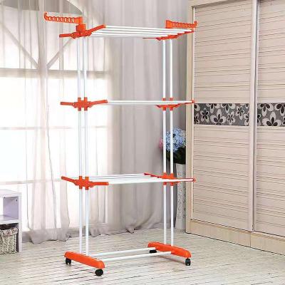 China New Customized Classic/Postmodern 3 Tier Foldable Clothes Drying Hanger Folding Rack Dryer Laundry Cloth Storage Indoor Indoor Outdoor Rack for sale