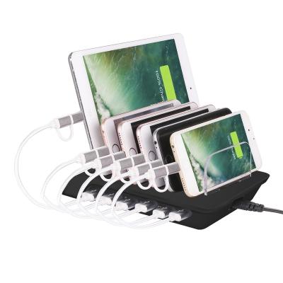 China Amazon Hot Multifunctional Six USB Charger USB Charging Station Bracket Protective Left Charging Intelligent Identification for sale