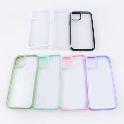 China Acrylic Anti-fall Groove Mobile Phone Case For Bottom iphone13 Hard Edge iphone13 Soft Phone Case for sale