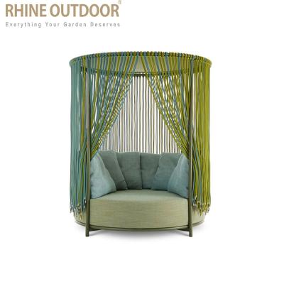 China Modern Outdoor Luxury Outdoor Aluminum Rope Day Furniture Fashion Round Daybed for sale