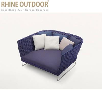 China Modern Outdoor Lounge Rope Furniture Sun Sofa Outdoor Garden Bed for sale