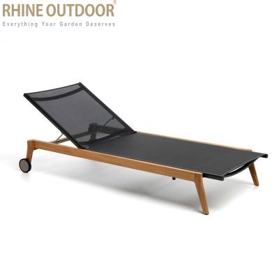 China Modern Outdoor Beach Convertible Lounge Folding Bed Garden Mesh Aluminum Sun Sofa for sale