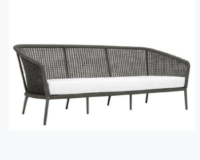 China Modern high quality outdoor furniture patio furniture rattan sofa garden sofa rope 3 seater sofa for sale