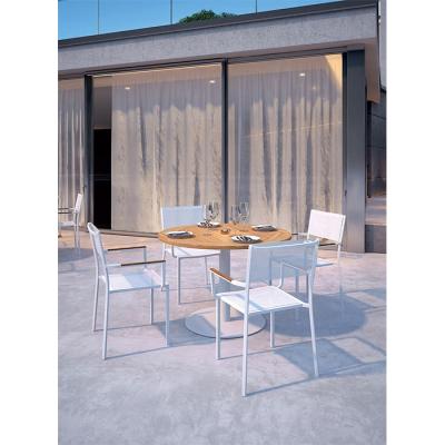 China Modern Outdoor Aluminum Furniture Teak Wood Living Set Table for sale