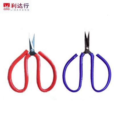 China Glue Handle LDH AF4 Steel Set Headed Scissors Electronics Factory Copper Wire Earphone Cable Small Textile Scissors for sale