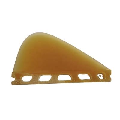 China Unisex Surfboard Fins Fiberglass Transparent Yellow Small Size Middle Surfing Small Fin for sale