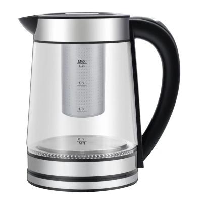 China 360 Degree Rotation Base China Cheap Electric Glass Kettle 1.8L With Tea Filter 360 Degree Rotation Base Tea Water Heater Kettle for sale