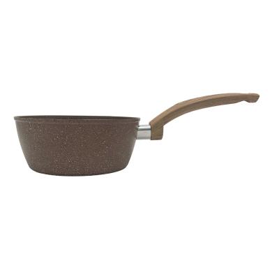 China Induction CLASSIC Wood Bottom Cookware Non Stick Color Handle Pan Aluminum Soup Pots and Stock Pots for sale