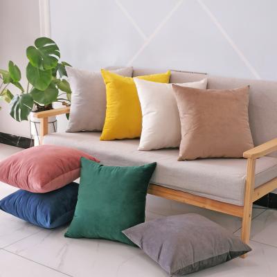 China Hot Sale Solid Color Candy Velvet Pillow Touch PORTABLE Sofa Cushions Seat Simple Comfort Cushion for sale