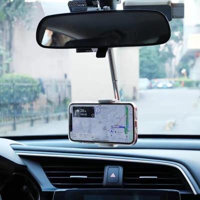 China Universal Navigation Adjustable Holder Cell Phone Mirror Rear View Car Smartphone GPS Mount for sale