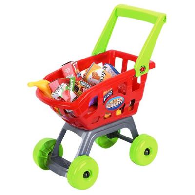 China Toys Shopping Cart, Toy Shopping Market with Pretend Play Food Accessories for Kids 3+, Plastic Toy Shopping Cart for sale