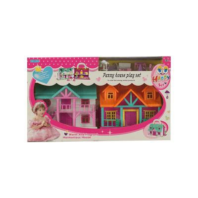 China Handmade mini pink furniture girls house kids pink dollhouse toy neighbour's dollhouse furniture diy toy for sale