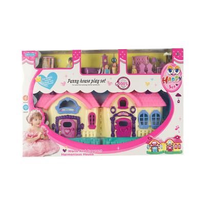 China Miniature DIY Pink Girls House Toy Family Dollhouse Hot Selling Accessory Large Fashion Happy Box for sale