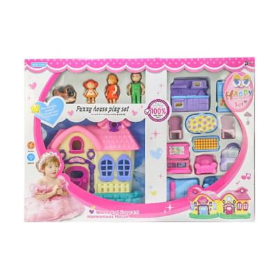 China Girls House Wholesale Miniature Dollhouse Furniture Kits DIY Assemble Miniature Dollhouse With Light And Sound for sale