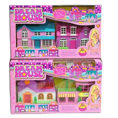 China Girls House Mini Plastic Neighboring House Kits For Best Girls Kids DIY Dollhouse for sale