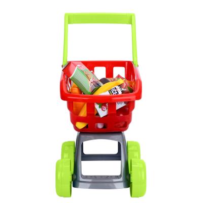 China Toys Shopping Cart, Toy Shopping Market with Pretend Play Food Accessories for Kids 3+, Mini Plastic Toy Shopping Cart for sale