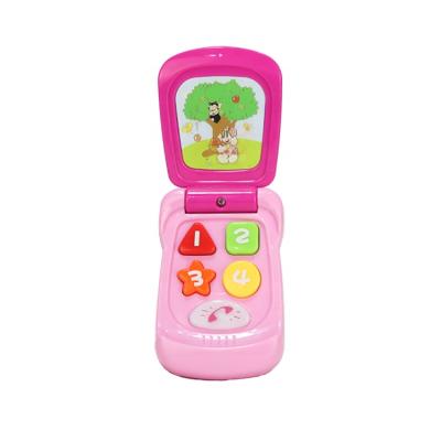 China Toy Plastic Baby Mobile Phone Musical Rattle with Light and Sound, 6M+ Age Baby Rattles for sale