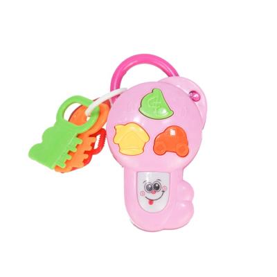 China Toy Plastic Baby Cartoon Key musical rattle with light and sound, 6M+ age baby rattles for sale